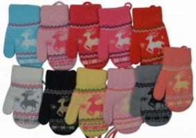 Варежки 4вд 8151д  р.14 разноцветные девочка зимние     5_1