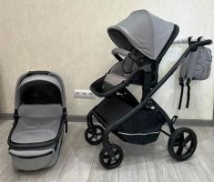 Акция 14000руб. Коляска-трансформер Lux mom k-92 серый   2в1       _2