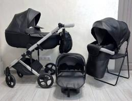 ПОД ЗАКАЗ Модульная коляска Luxmom 522 Cuddle 3в1 Экокожа цвет чёрный_1