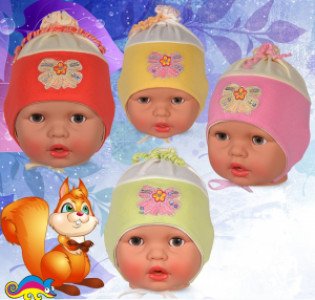 Шапка 2шл10465  р.44-46  дев.  Микс  Россия
